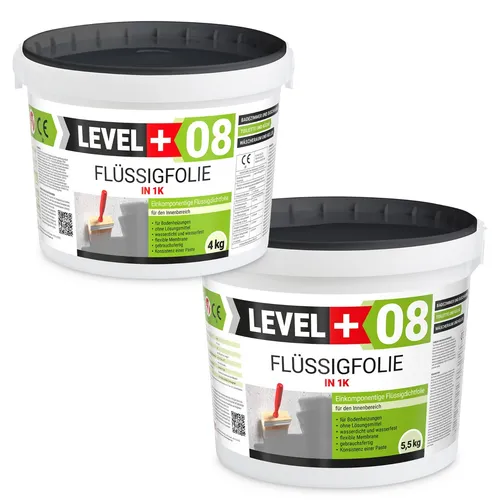 Flüssigfolie Profi 9,5kg - Dichtfolie für Bad und Küche - Dichtmaterialien für Innenbereiche, wasser- und schimmelresistent, ideal für Badezimmer und Küchenanwendungen, einfach aufzutragen mit Pinsel oder Roller.