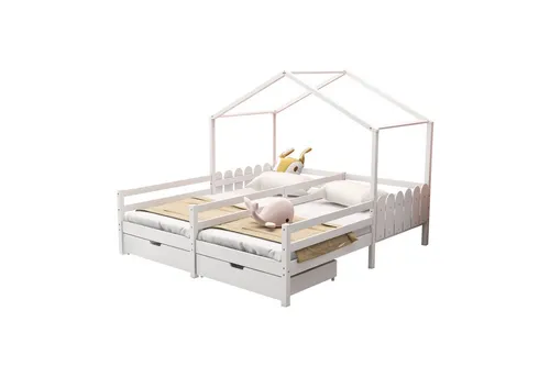 Flieks Polsterbett Samt 140x200cm - Elegantes Polsterbett mit Lattenrost und Stauraumschublade, aus hautfreundlichem Samt, ideal für stilvolle Schlafzimmer und optimalen Komfort.