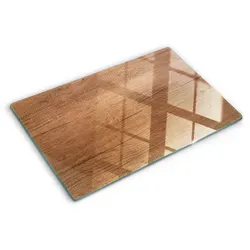 Glas-Herdabdeckplatte Ceranfeldabdeckung 80x52 Holz