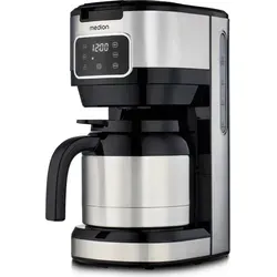MEDION Kaffeemaschine MD11019 - 10 Tassen mit Thermoskanne - Kaffeemaschine für bis zu 10 Tassen, mit Aromawahlschalter für individuellen Geschmack und programmierbarem Timer für perfekte Brühzeiten.