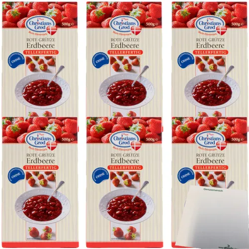 Chr.Grod Grütze Erdbeer Erdbeergrütze 6er Pack 6x500g Packung usy Block