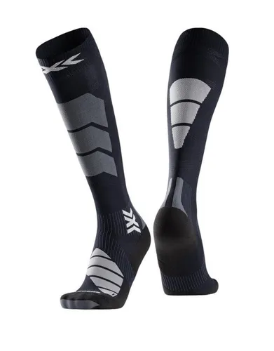 X-Socks Skisocke Ski Expert OTC schwarz/grau Herren - 1 Paar, Größe: 45-47 - X-Socks Skisocke für fortgeschrittene Skifahrer, mit HelixCoil Technologie für verbesserte Stabilität und optimale Passform. Ideal für Spitzenleistungen auf der Piste.