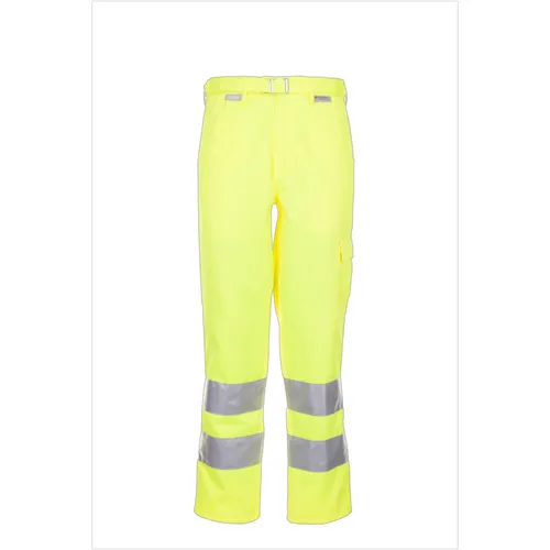 Bundhose 2012 warngelb, Größe 54 - Warnschutzhose 2012 in leuchtgelb, Größe 54, bietet optimale Sichtbarkeit und Sicherheit bei Arbeiten im Freien.