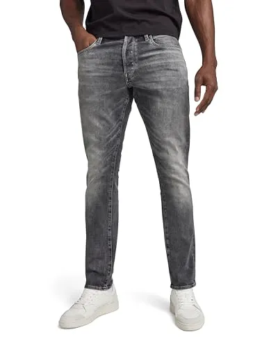 G-STAR 3301 Straight Tapered Jeans für Herren - Modische Regular-fit-Jeans in grau (used) mit authentischer Waschung, robustem Denim und schmalem Schnitt – ideal für lässige Looks.