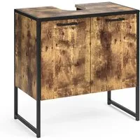 Vicco Waschbeckenunterschrank Fyrk - Eiche rustikal/Schwarz, 60 x 60 cm - Waschbeckenunterschrank Fyrk, modern und loftartig, bietet durch zwei Flügeltüren viel Stauraum. Perfekt kombinierbar mit anderen Fyrk-Artikeln für Ihr individuelles Badezimmer.