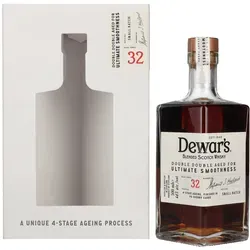 Dewar's 32 Years Old Double Double Aged Blended Scotch Whisky - Exklusiver Whisky aus der schottischen Highlands, 32 Jahre gereift, mit komplexem Geschmack von Karamell und Eichenholz, ideal für Kenner.
