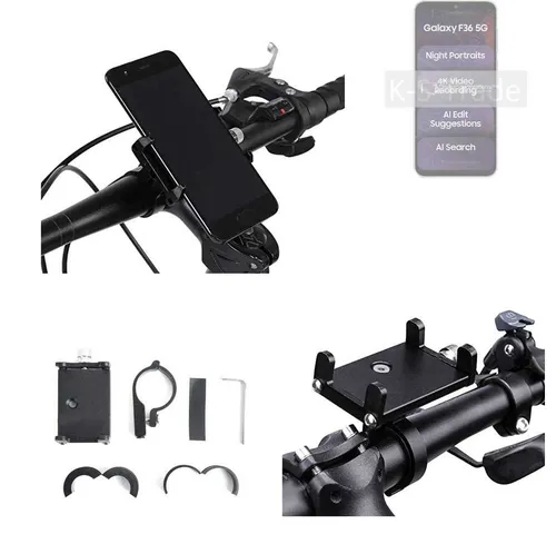 K-S-Trade Smartphone-Halterung für Samsung Galaxy F36 5G - Praktische Halterung für Ihr Samsung Galaxy F36 5G, ideal für sicheres Navigieren beim Radfahren. Stabil und einfach zu montieren auf Lenkstangen.