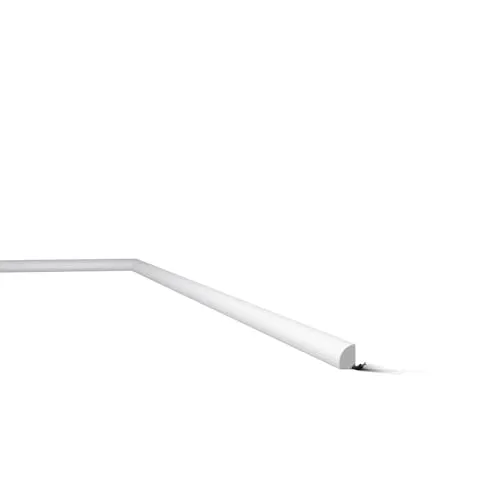 NOËL & MARQUET FL6 WALLSTYL Sockelleiste 2m | Dezente Abdeckleiste 19x12mm | Stoßfester Viertelstab Weiß vorgrundiert | Kleine Fußleiste aus HDPS von NMC