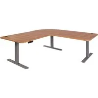 Eck-Schreibtisch MCW-D40 - Elektrisch höhenverstellbarer Bürotisch 178x178 cm - Kinderschreibtische, stufenlos höhenverstellbar für ergonomisches Arbeiten, MVG-zertifiziert und ideal für wachsende Kinderzimmer.