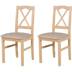Esszimmerstuhl 2er-Set Beige, 43 cm Breite