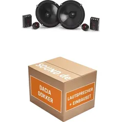 JBL Stage3 607CF Lautsprecher Einbaupaket für Dacia Dokker (2012-2021) - Komplettes Lautsprecher Einbaupaket für Dacia Dokker: 2x Tief-Mitteltöner & 2x Hochtöner für besten Klang. Einfache Installation mit Adapterringen und -steckern.