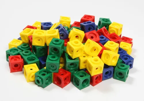 Steckwürfel 4-farbig, Kantenlänge 1,7 cm, Zahlendarstellung, Mathe, Reha 100