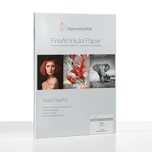 Hahnemühle Fotopapier Torchon FineArt Inkjet-Papier - 285 g/m² - DIN A3 - 25 Blatt - Fotopapier mit 285 g/m², hellweiß und mit spezieller Injekt-Beschichtung für beeindruckende Dreidimensionalität und brillante Farben. Ideal für anspruchsvolle Fotodrucke.