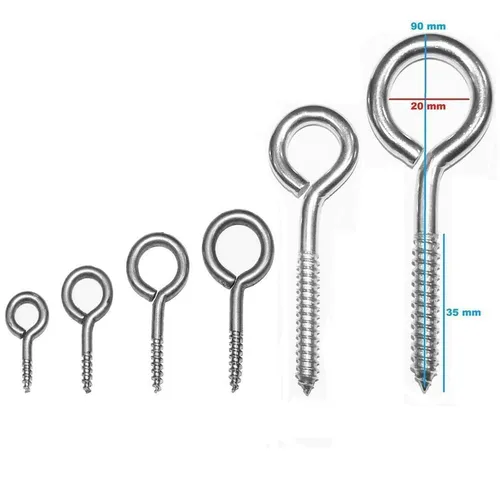HOOZ Ringschrauben Ringschrauben Ø6x90 mm - 10 Stück glanzverzinkt, (Packung, 10 St)