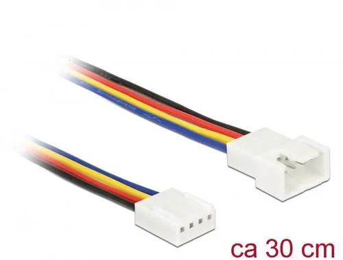 Delock PC-Lüfter Anschlusskabel [1x PC-Lüfter Stecker 4pol. - 1x PC-Lüfter Buchse 4pol.] 0.30m Bunt