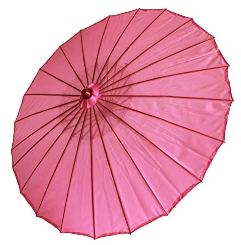 AAF Nommel ® Deko- Sonnenschirm aus Holz in pink rosa, einfarbig transparent, 104