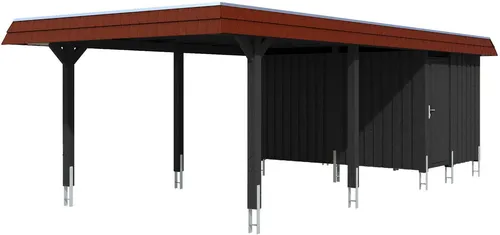 Skanholz Einzelcarport Wendland, BxT: 409x870 cm, 247 cm Einfahrtshöhe