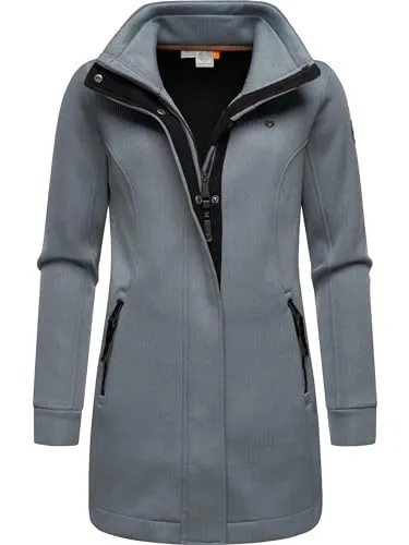 Ragwear Damen Leichter Sweat-Übergangsmantel Letrice Bonded Grey, Gr. M - Funktionsjacke mit windabweisendem Obermaterial und hohem Kragen, ideal für Übergangszeit und Outdooraktivitäten, bietet perfekten Tragekomfort und feminine Passform.