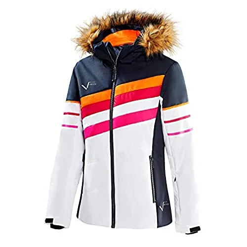 Black Crevice Damen Skijacke - Schwarz/Weiß, Größe 42 - Ski-Jacken für Damen, mit elastischem Gewebe und hoher Atmungsaktivität für besten Komfort und Schutz bei jedem Wetter.