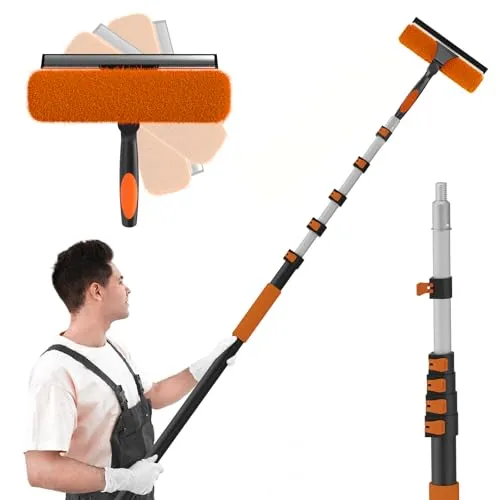 SISUPASSIE 2-in-1 Fensterputzer mit Teleskopstiel, 7,2m