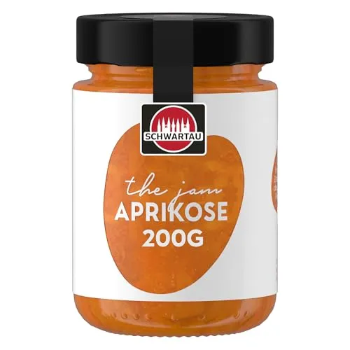 Schwartau The Jam Aprikose | Premium Konfitüre mit 60% Fruchtanteil | Zuckerreduzierter,fruchtiger Frühstücksaufstrich aus besten Aprikosen für Gebäck, Croissants, Desserts und Brunch-Momente | 220 g