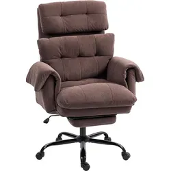 HOMCOM Ergonomischer Bürostuhl mit Fußstütze in braun von HOMCOM