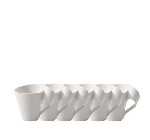 Villeroy & Boch Newwave Kaffeebecher, 6 Stück, Weiß von Villeroy & Boch