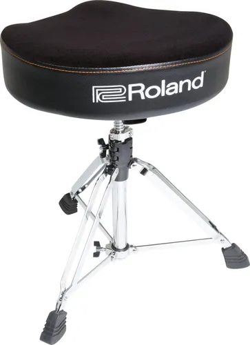 Roland RDT-S Drum Throne Saddle B-Stock - Zubehör für Tasteninstrumente, komfortabler Drummersitz mit Velours-Oberfläche und drehbarem Untergestell, ideal für lange Übungseinheiten, B-Stock mit Garantie.