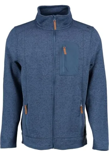 OS Trachten Orbis Herren Fleecejacke Strickfleecejacke Freizeitjacke mit Stehkragen hochgeschlossen Nucku, Größe:M, Farbe:Marine