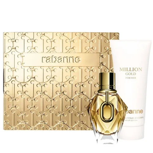 Paco Rabanne Million Gold For Her Geschenkbox - Eau de Parfum für Damen, blumiger Duft mit holzigem Moschus, perfekt als Geschenk mit Körpermilch für ein luxuriöses Verwöhnerlebnis