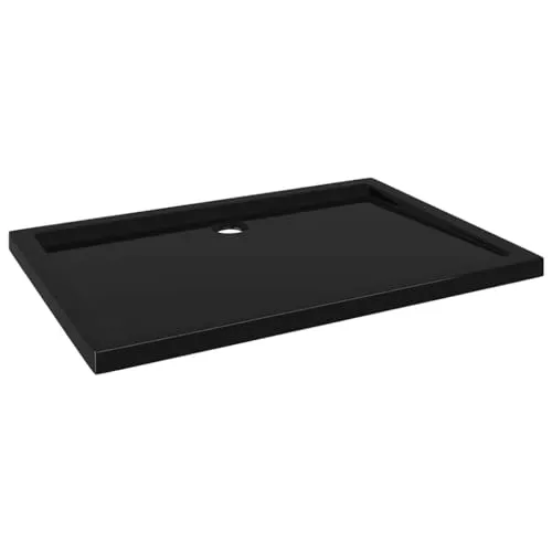 vidaXL Niedrige Schwelle Duschwanne 80x110cm - Duschwanne aus glasfaserverstärktem ABS in elegantem Schwarz, mit niedriger Schwelle für einfachen Ein- und Ausstieg. Ideal für ein modernes Badezimmer.