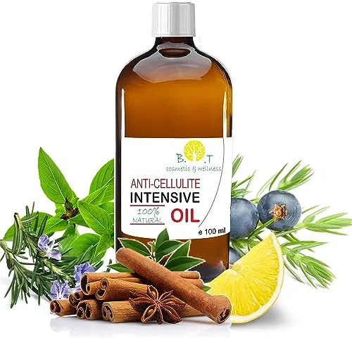 100% Natürlich Anti Cellulite-Öl 100 ml Massageöl, Cellulite Massagegerät. Penetrieren Sie 6 Mal besser als Cellulite Creme. Mit ätherischen Ölen. Straffendes Körperöl Body Oil