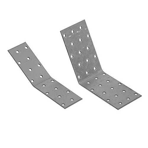 DMX - Schwerlast Winkelverbinder 135° abgewinkelt Lochwinkel Bauwinkel Holzverbinder Balkenwinkel Klammern Möbelverbinder Montagewinkel Verzinkt - KLR - Silber, 90x90x65x2,5 (20 Stk./Verp.)