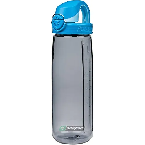 Nalgene Kinder Trinkflasche oTF, Grau/Deckel Blau-Hellblau, 0,7 l