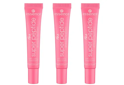 Essence Lipgloss THE SUPER PEPTIDE GLOSSY LIP TREATMENT, 3-tlg., mit milchig glänzender Textur