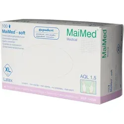 MaiMed soft PF Latex Handschuhe puderfrei 100 Stk. Gr. XL - Weiß - XL