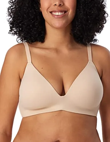 Schiesser Damen BH gepaddet ohne Bügel - Invisible Soft, sand_166568, 70B - Funktionsunterwäsche mit gepaddeten Cups und seitlichen Stäbchen für optimalen Halt. Die extra-softe Micro-Qualität mit Peach-Finish sorgt für höchsten Tragekomfort.