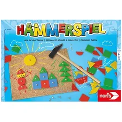 Noris 606049101 Hammerspiel - Lern- und Geschicklichkeitsspiel mit 50 bunten Holzbauteilen, fördert Kreativität und Feinmotorik für Kinder ab 4 Jahren