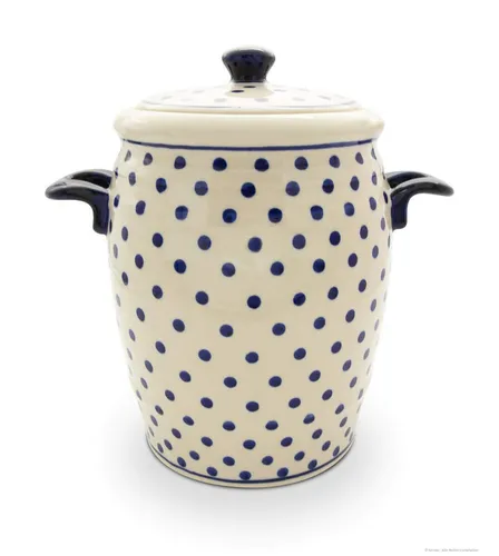 Bunzlauer Keramik Rumtopf 4.2 Liter - Mehrzwecktopf mit Deckel - Praktischer Keramiktopf mit 4,2 Litern Kapazität, ideal zum Lagern und Servieren. Handgefertigt, BPA-frei und spülmaschinenfest. Perfekt für die Küche im Landhausstil.