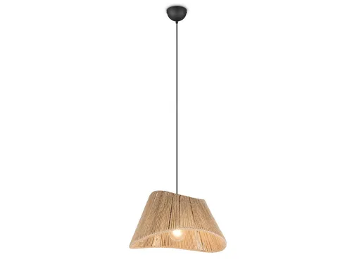 Große skandinavische LED Pendelleuchte Ø52cm - Lampen für Esszimmer & Treppenhaus, mit natürlichem Boho-Design aus geflochtener Jute, dimmbar und inklusive 7W LED Leuchtmittel für gemütliche Beleuchtung.