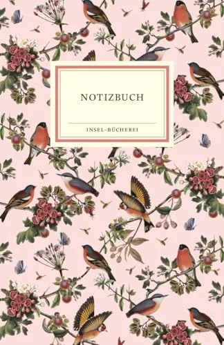 Notizbuch Insel-Bücherei »Singvögel rosé«: Hardcover, B6, Blanko, 96 Seiten