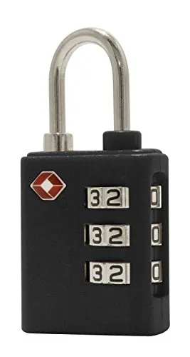 HAUPTSTADTKOFFER - Kofferschloss Vorhängeschloss Kombinationsschloss Zahlenschloss TSA-Schloss (Schwarz)