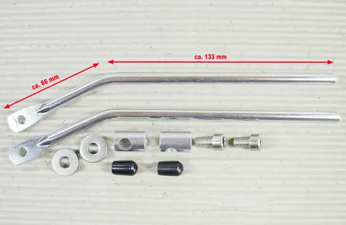 Pletscher Gepäckträger Befestigung Set Vario - 66/133 mm - 155° - Alu - silber
