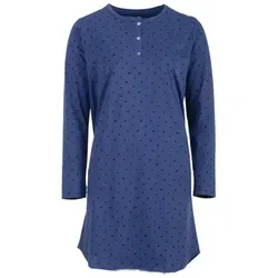 zeitlos Nachthemd Nachthemd Langarm - Kussmund Knöpfe blau XXL
