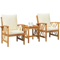 vidaXL Garten-Sofa-Set mit Kissen 3 pcs