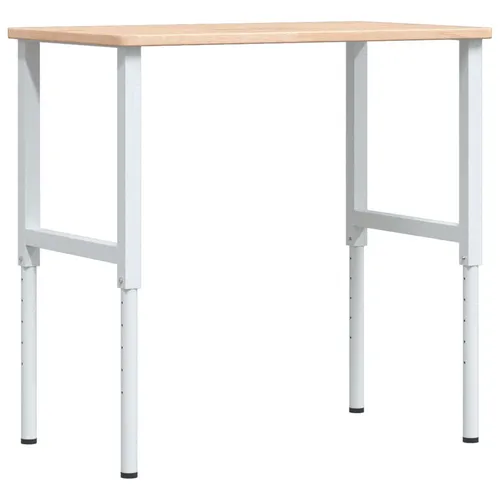 vidaXL Werkbank 100x60 cm aus massivem Eichenholz - Robuste Werkbank aus massivem Eichenholz mit großem Arbeitsbereich, ideal für Heimwerker und Reparaturarbeiten. Langlebig und stabil dank pulverbeschichtetem Metallgestell.