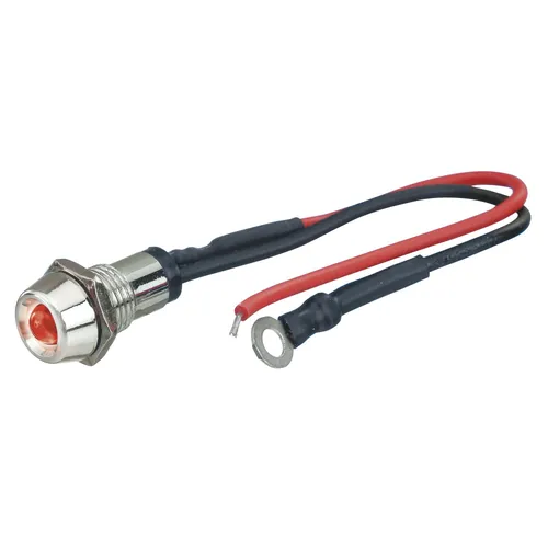 LED-KONTROLLLAMPE CHROM FIRE RED EINTEILIGER DIAM. 10 mm
