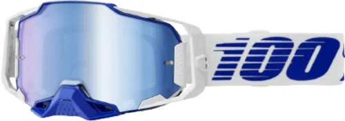 Herren Motocross Schutzbrille 469-062-50005-00031 - Sonnenbrillen, bietet optimalen Schutz und Sicht bei Motocross-Rennen, stylisches Weiß/Blau-Design