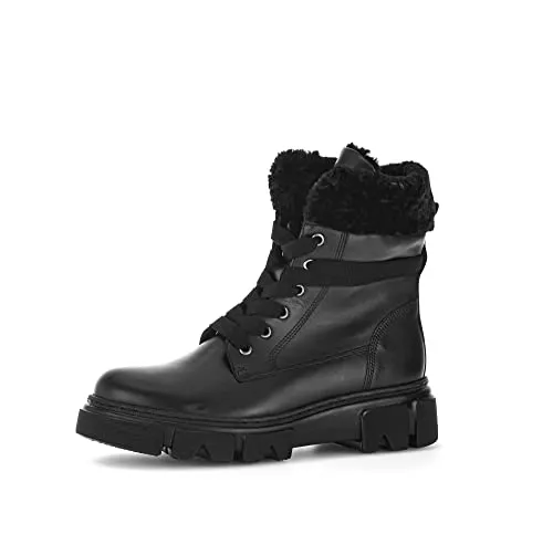 Gabor Damen Combat Boots, Frauen Stiefeletten,Wechselfußbett,Best Fitting,Warmfutter,Bootee,Booties,halbstiefel,schwarz,40.5 EU / 7 UK