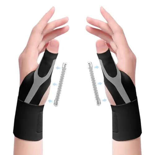 JININOSEU 2 Stück Premium Daumensattelgelenk Bandage, Elastische Daumenbandage Damen & Herren für Leichte Arthritis Schmerzlinderung Protektor